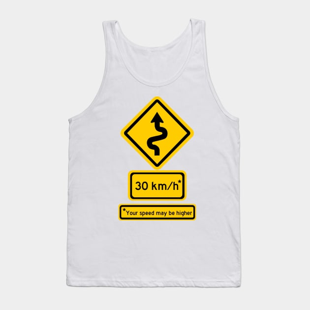 windy road speed sign (km/h) Tank Top by graphius